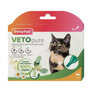 BEAPHAR VETO PURE CAT pretblusu pipetes kaķiem N3